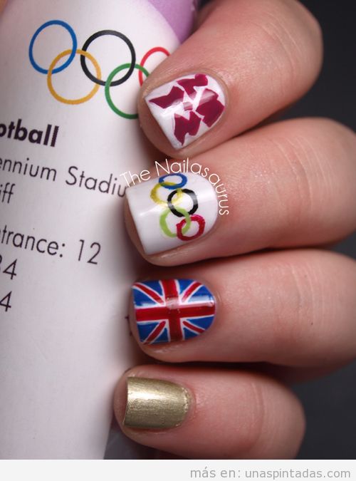 Diseño de uñas con dibujos de los Juegos Olímpicos Londres