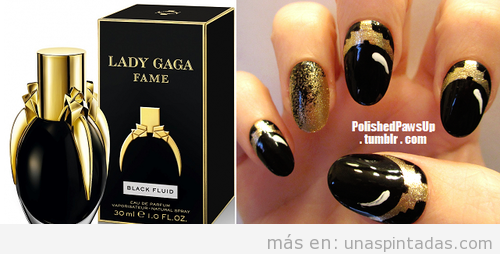 Uñas pintadas o Nail Art inspirado en el perfume de Lady Gaga