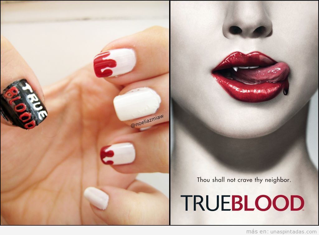 Nail art inspirado en la serie True Blood, Sangre Fresca