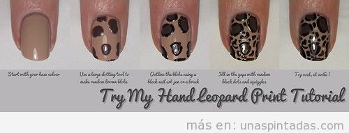 Nail Art print leopardo tutorial paso a paso