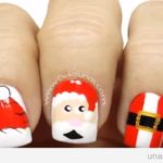 Diseño de uñas de Navidad con dibujos fáciles de Papa Noel