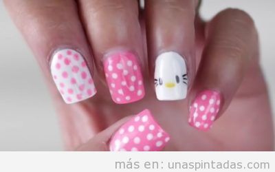 2 Decoraciones de uñas de Hello Kitty, vídeo con instrucciones