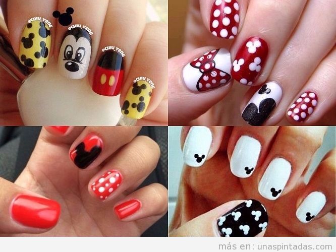 Decoración uñas Disney, Mickey y Minnie Mouse