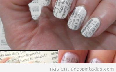 Cómo pintar uñas con papel de periódico:
