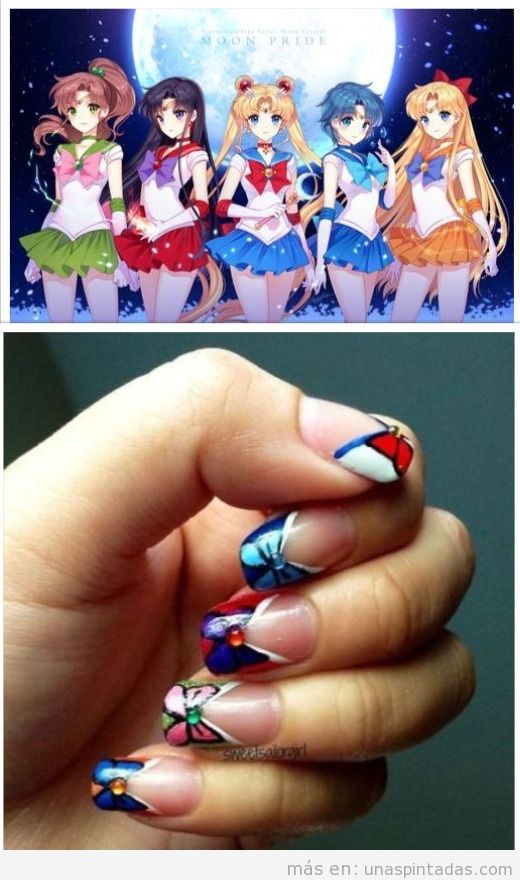 Uñas decoradas Sailor Moon