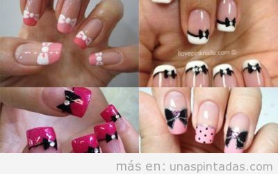 Uñas con lazos: Bonitas, Elegantes y Discretas