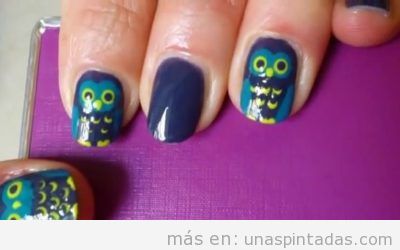 Uñas decoradas con búhos: Tus Uñas Pintadas Con Búhos En Segundos